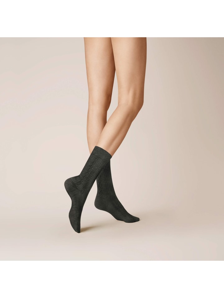 Socken Winter Dreams - Plait weich in Anthrazitmel