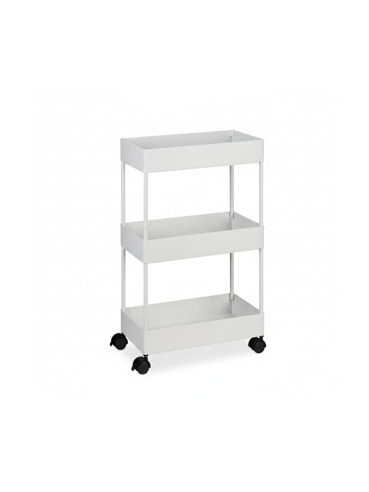 Rollwagen in Weiß - (B)40 x (H)65,5 x (T)22 cm