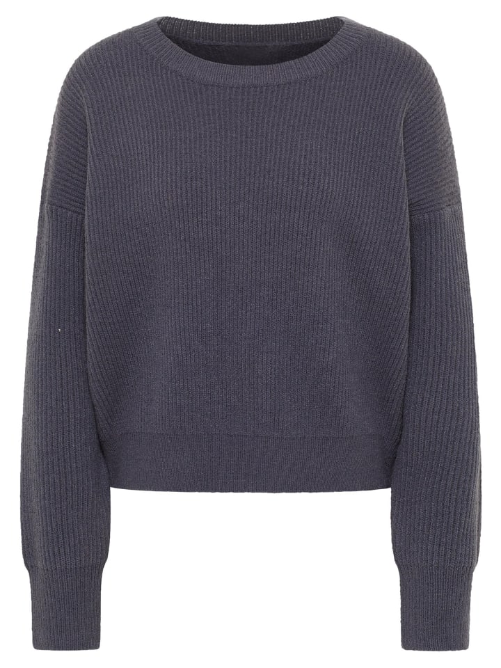 Women Strick Pullover in Graublau