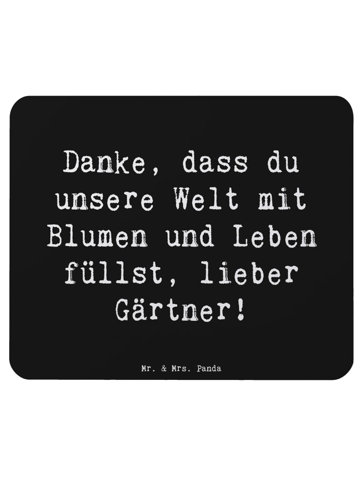 Mauspad Spruch Gärtner Dankeschön mit Spruch in Schwarz