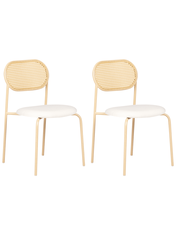 2er-Set Esszimmerstuhl ADAVER in Braun/Beige