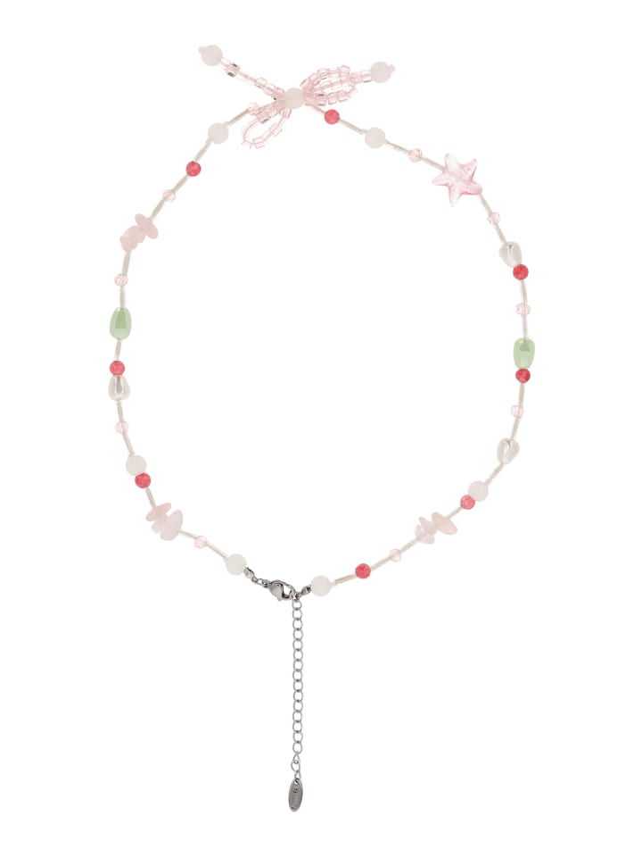 Women Necklace in Pink Multicolor