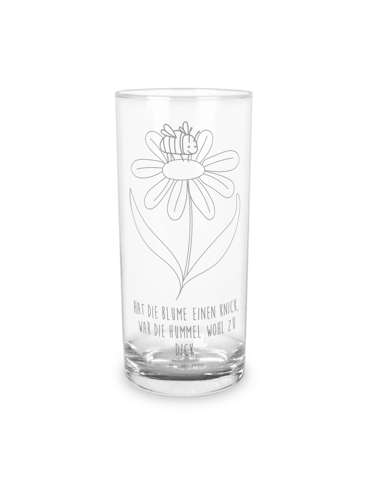 Blümchentailglas Hummel Blume mit Spruch in Transparent