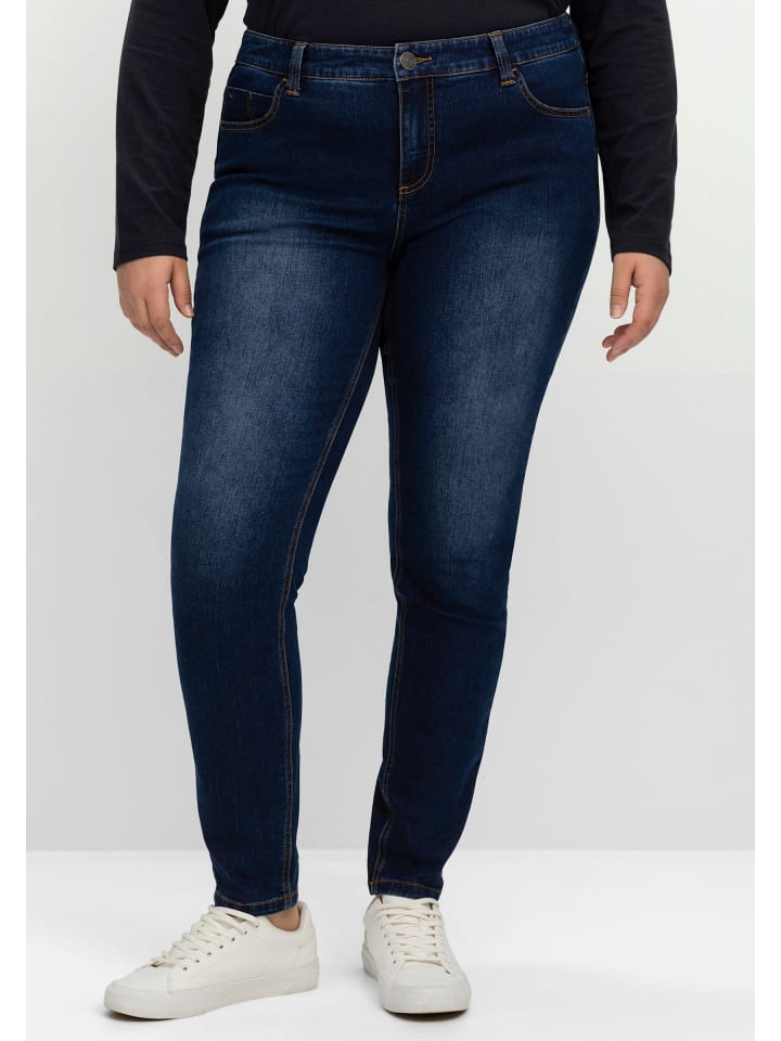 Stretch-Jeans in dark blue denim