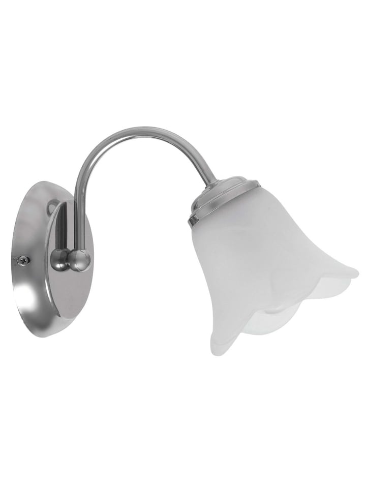 Wandlampe (B)13 x (H)18 cm in Silber Weiß