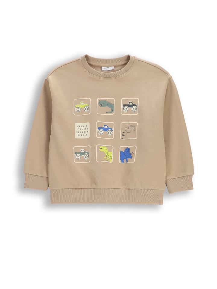 Sweatshirt ohne Kapuze in beige