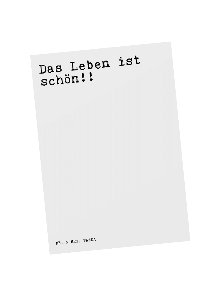 Postkarte Das Leben ist schön!!... mit Spruch in Weiß