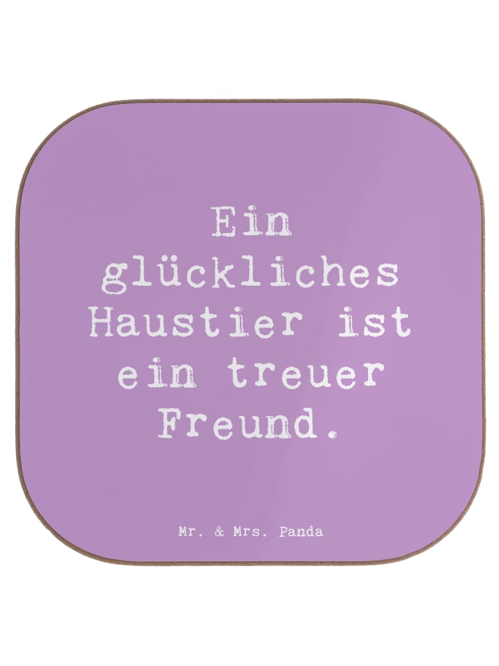 Tisch-Untersetzer Spruch Haustiere pflegen mit ... in Lavendeltraum