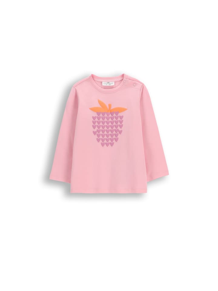 Langarmshirt in gedämpftes Rosa