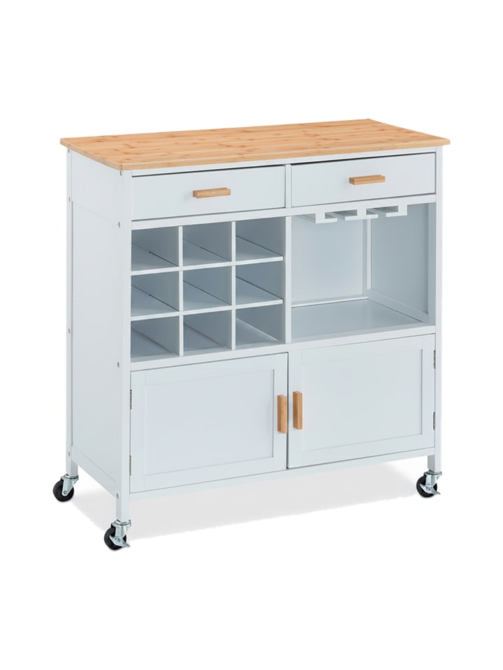 Küchenwagen in Weiß - (B)86 x (H)88,5 x (T)41 cm