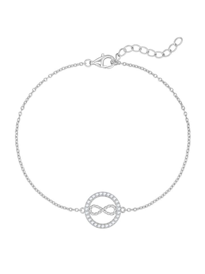 Armband Infinity aus Sterling Silber mit Zirkonia in silber