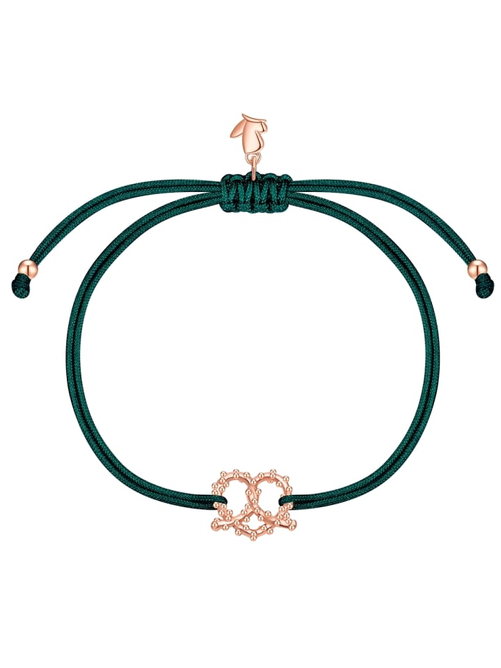 Oktoberfest Armband Herz-Breze aus Edelstahl in roségold