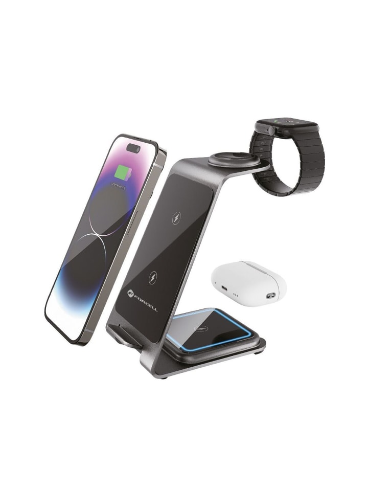 FORCELL 3in1 Ladestation Alu Watch TWS Smartphone