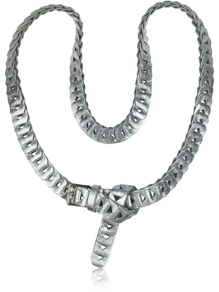 Ledergürtel " Element " in silber
