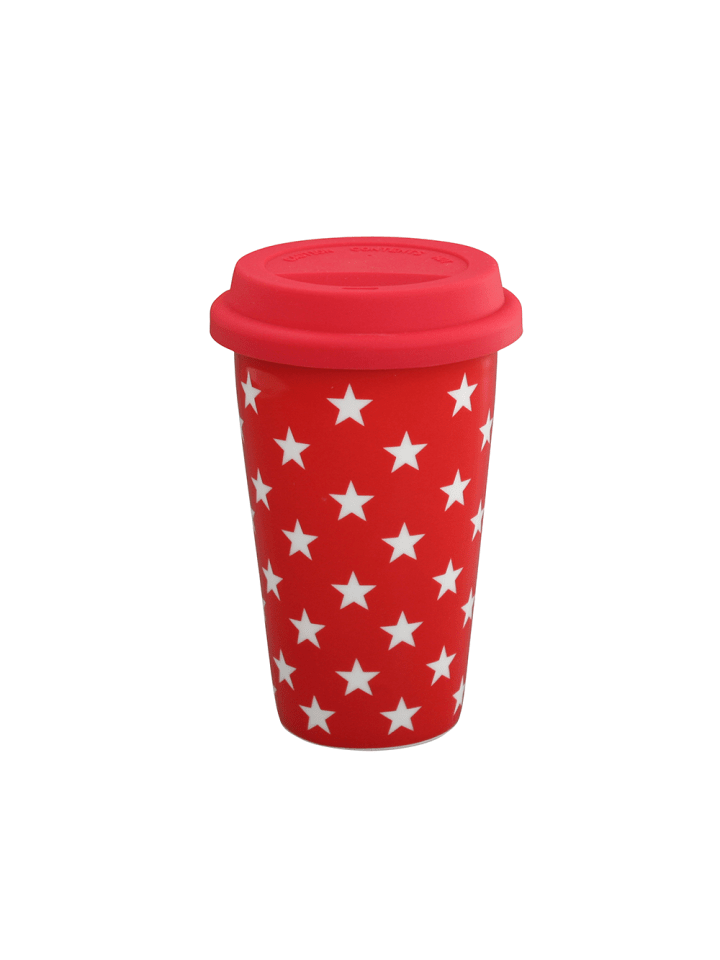Thermobecher Travel Mug Stars in rot