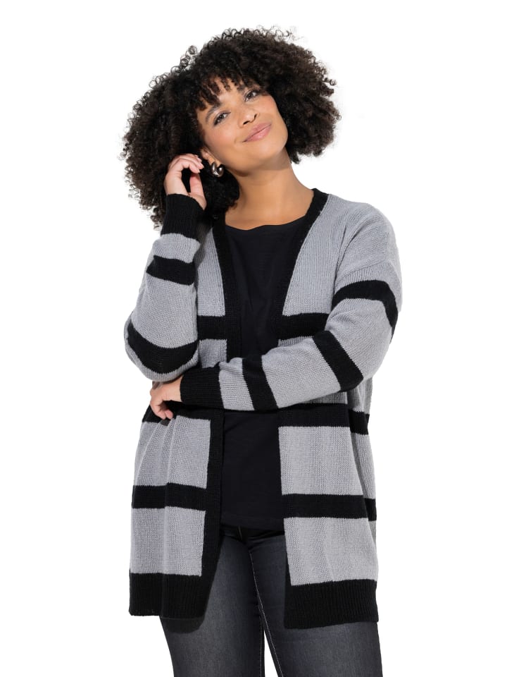 Strickjacke in bleigrau