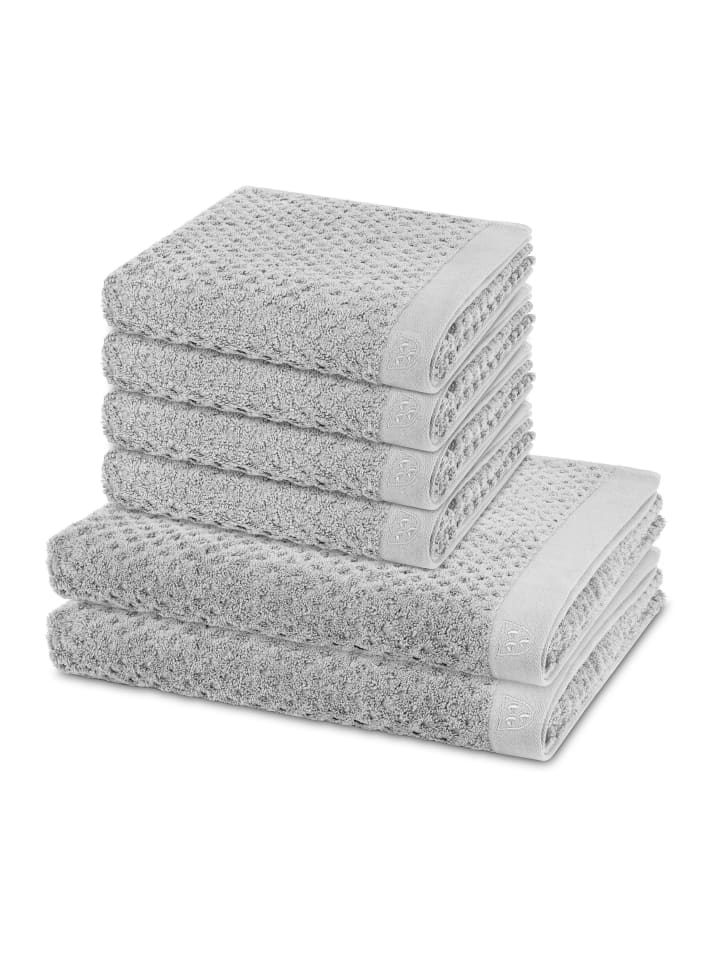 4 X Handtuch 2 X Duschtuch im Set Harmony in Kiesel
