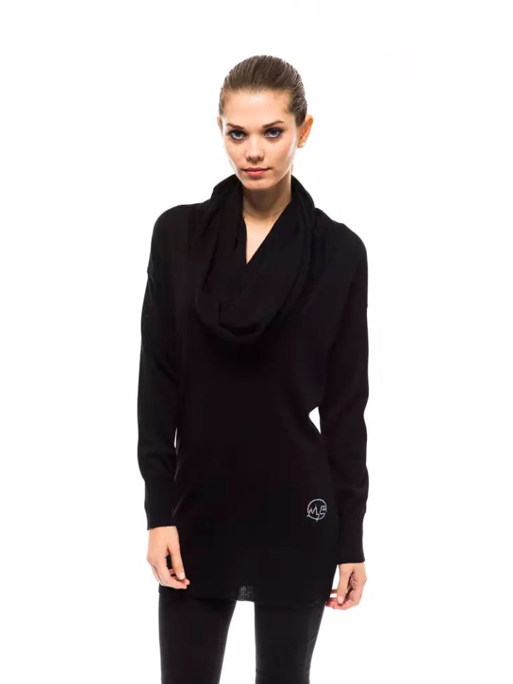Schwarz Wolle Pullover