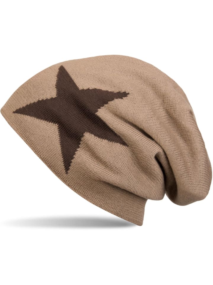 Strick Beanie Mütze in Braun