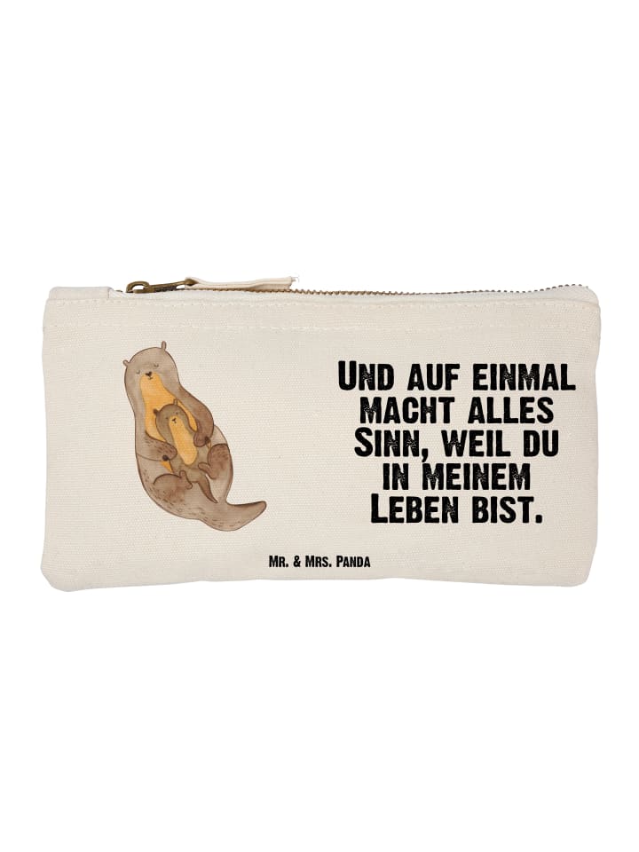 Pencil Case Otter Kind mit Spruch in Weiß