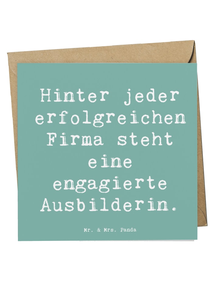 Klappkarte Spruch Engagierte Ausbilderin mit Sp... in Meeresbrise