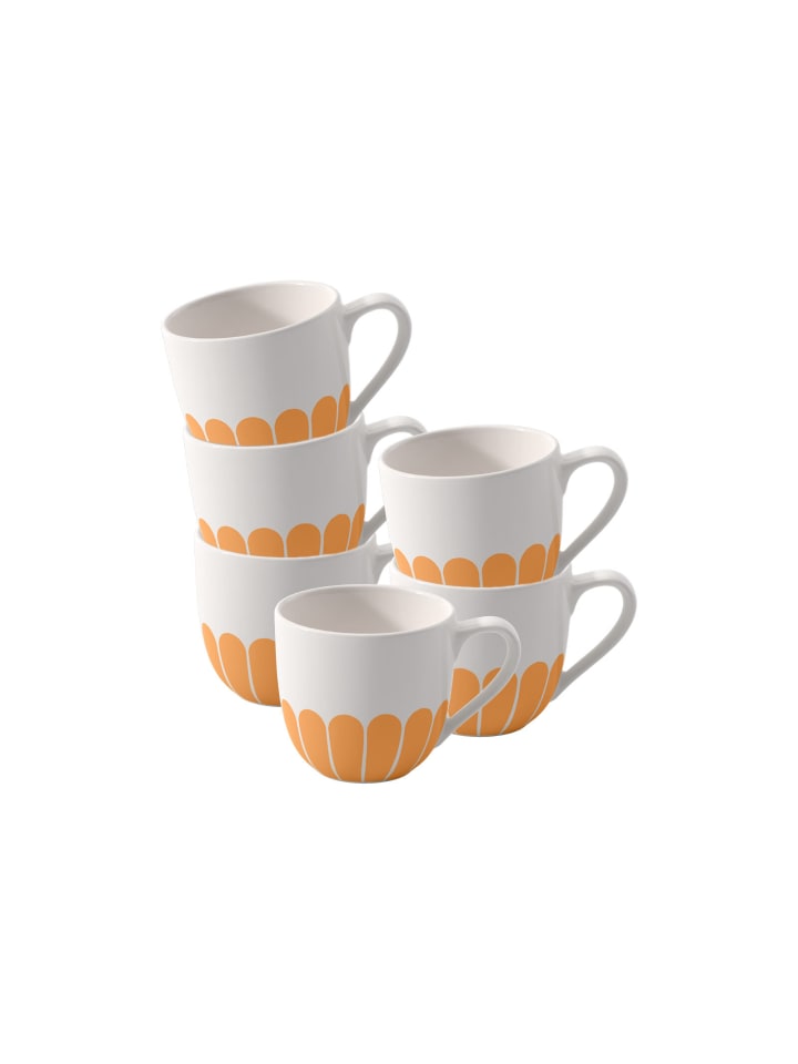 6er Set Espressotassen Fleur Couleur in Soleil 70 ml