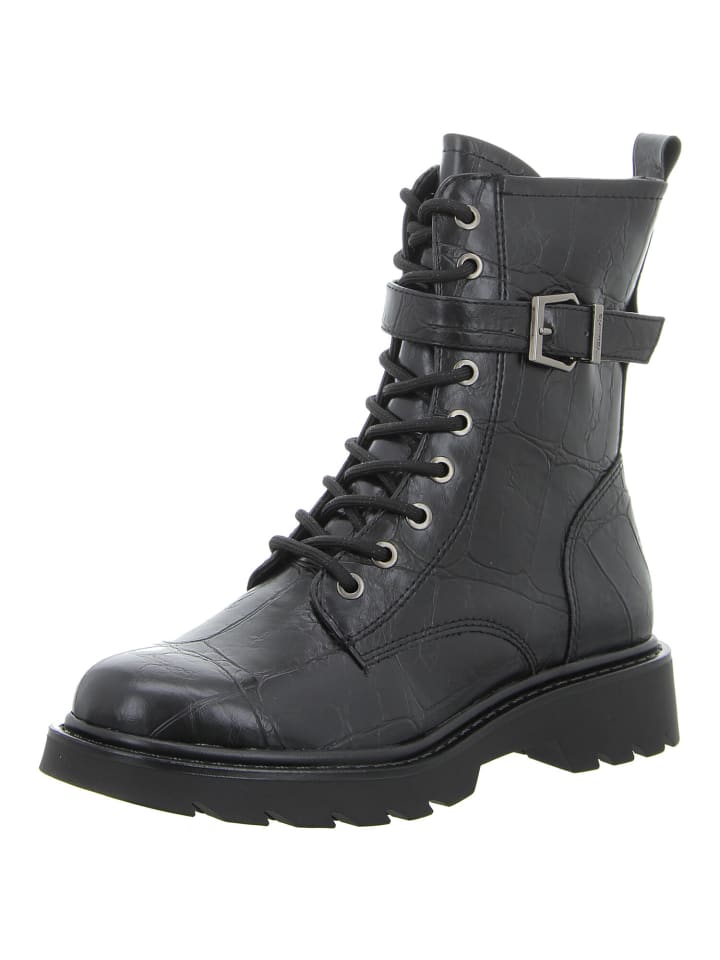 Schnürstiefel in BLACK CROCO