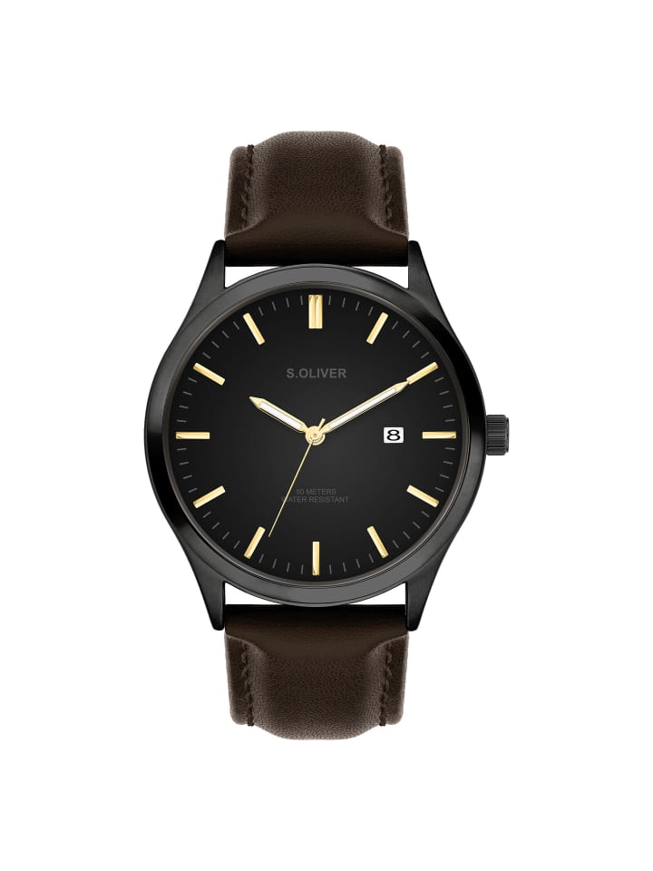 Armbanduhr Classic Round in schwarz