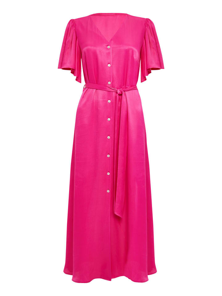 Sommerkleid THB Salad Satin Midi in Pink