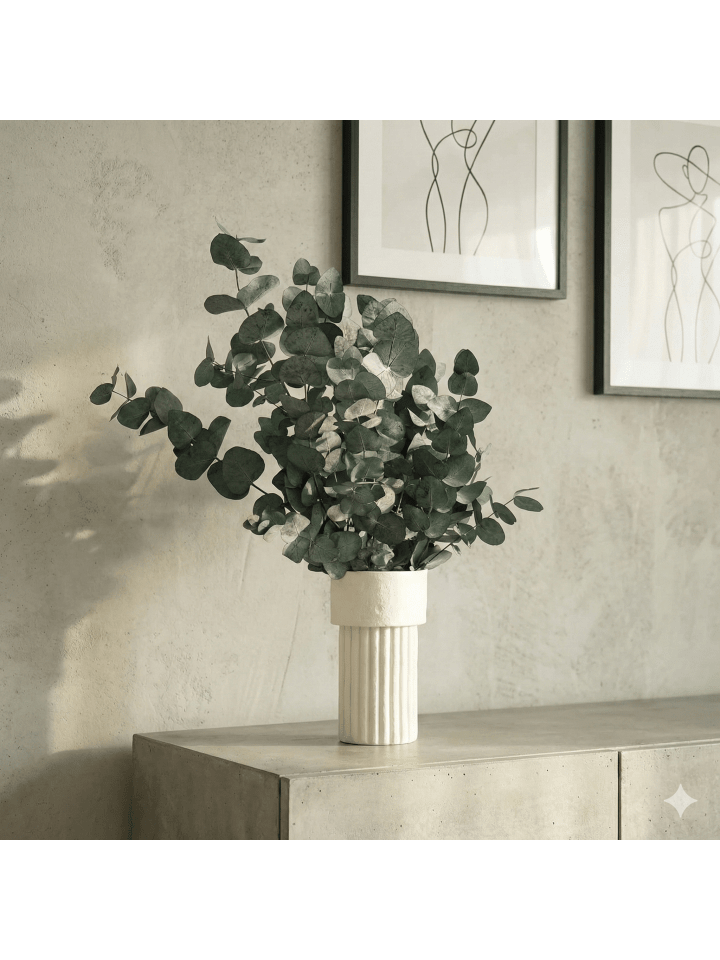 Konservierter Eukalyptus Cinerea in Grün - (H) 70 cm