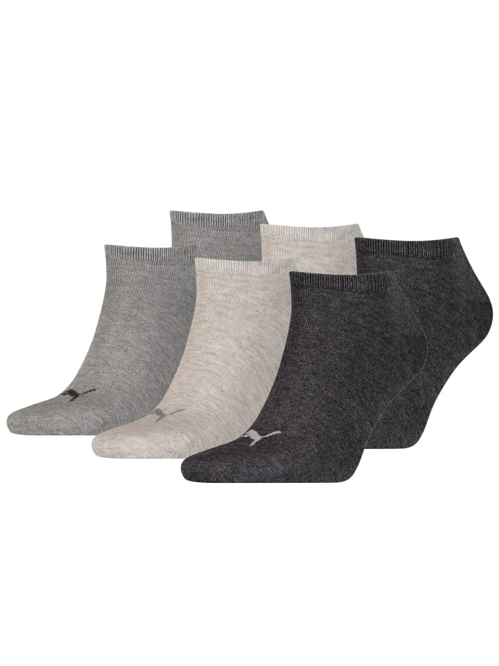 Socken PUMA UNISEX SNEAKER PLAIN 6P in 800 - anthraci/l mel grey/m me
