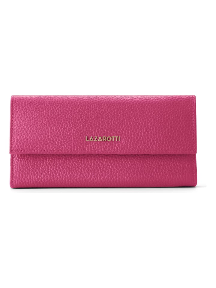 Bologna Leather Geldbörse Leder 19 cm hot pink