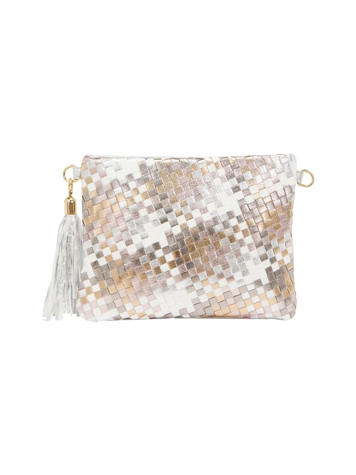 Women Shoulder Bag in White Gold