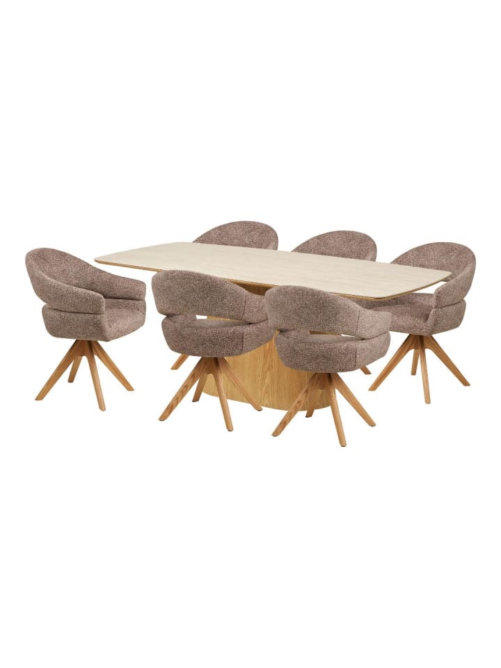 Essgruppe Frida (7-teilig) Natur, Sandfarben 120 x 90 cm