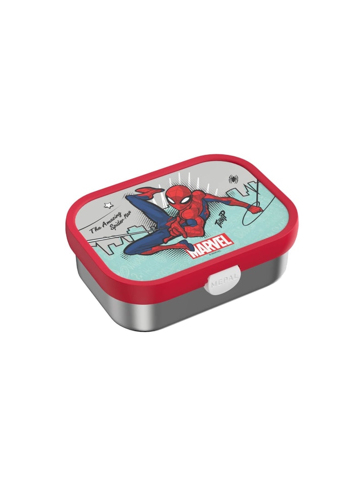 Edelstahl-Brotdose mit Gabel Campus in 18 x 13 cm in Spiderman