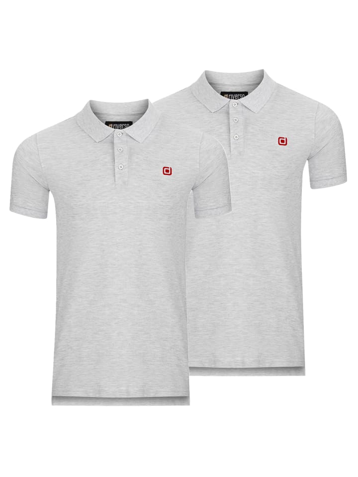 Poloshirt RIVJohn 2er Pack in Grau