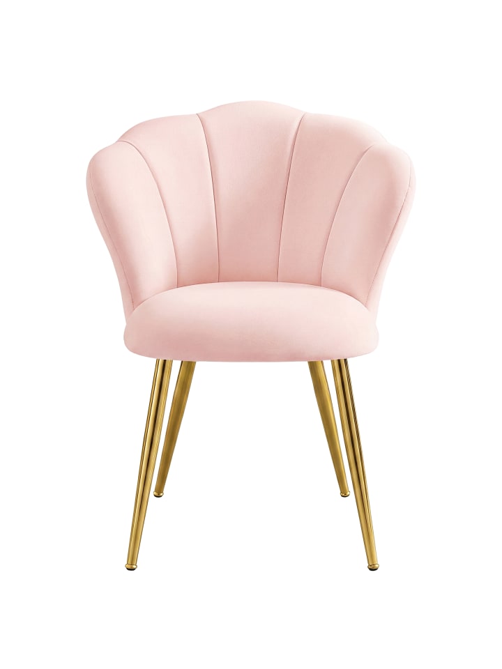 Esszimmerstuhl Laela in Rosa - (B)60 x (H)80 x (T)62.5 cm