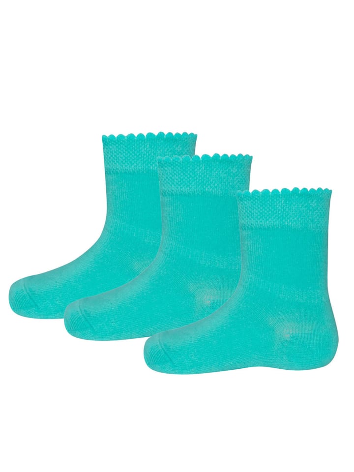 3er-Set Socken 3er Pack Ringel/Uni in türkis