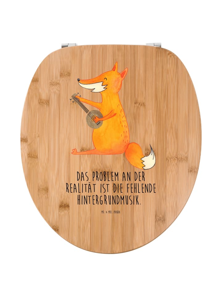 Toilettendeckel Fuchs Gitarre mit Spruch in Braun