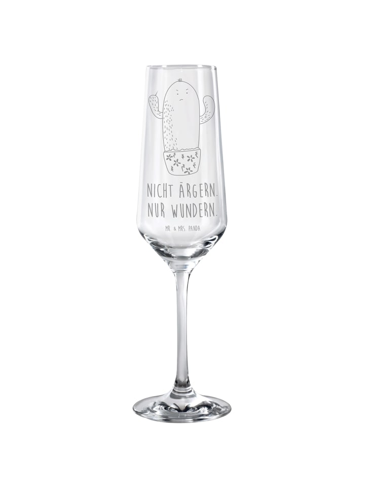 Sektglas Kaktus Wut mit Spruch in Transparent
