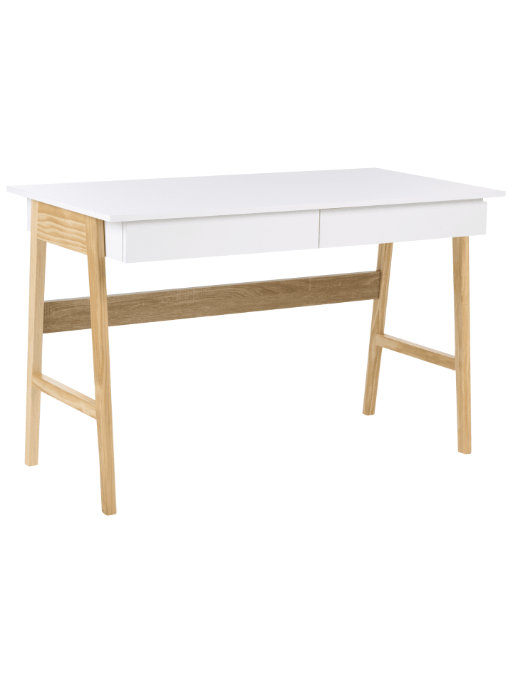 Schreibtisch THESLAY in Weiß/Braun - (W) 120 x (H) 75 x (L) 60 cm