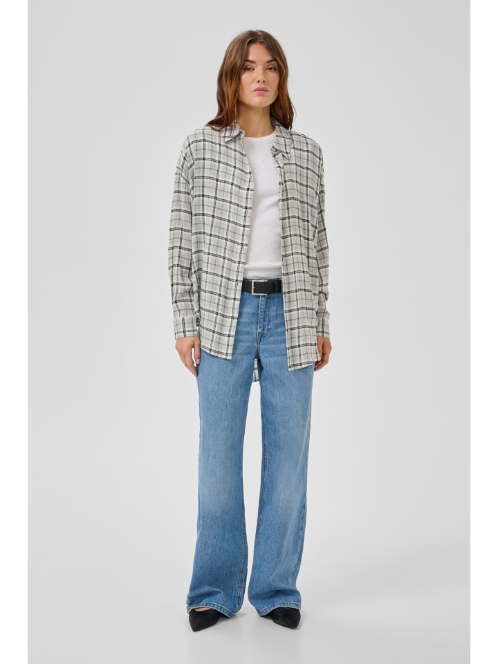 Langarm-Hemd MWIris Box fit in Light Grey Check