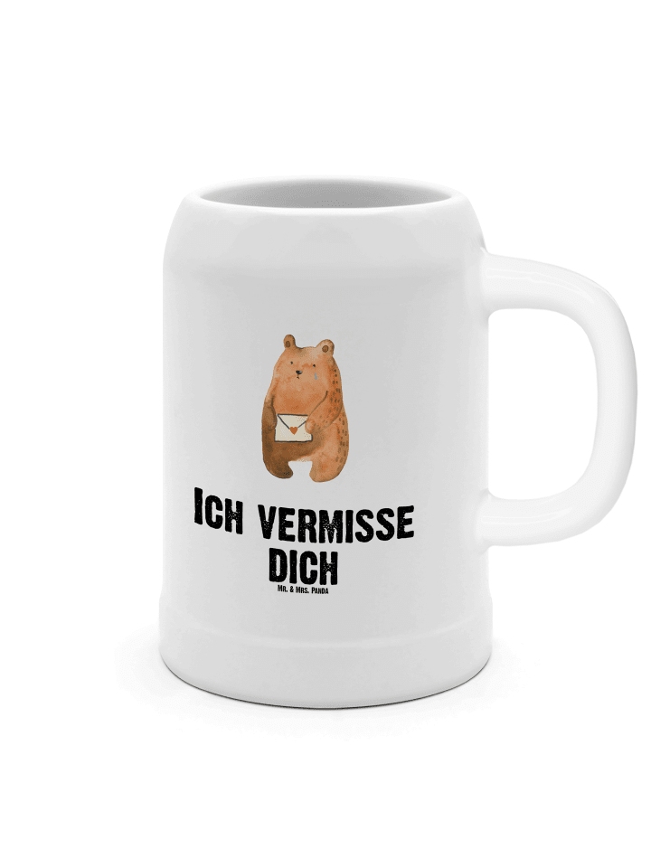 Seidel Bär Liebesbrief mit Spruch in Weiß