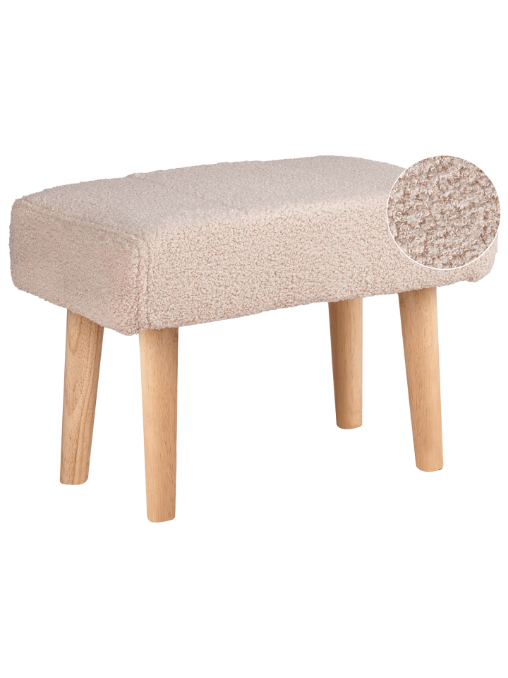 Hocker TAKOMA in Beige/Braun - (W) 50 x (H) 35 x (L) 30 cm