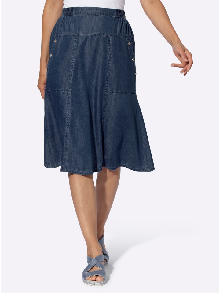 Jeans-Rock in blue-stone-washed