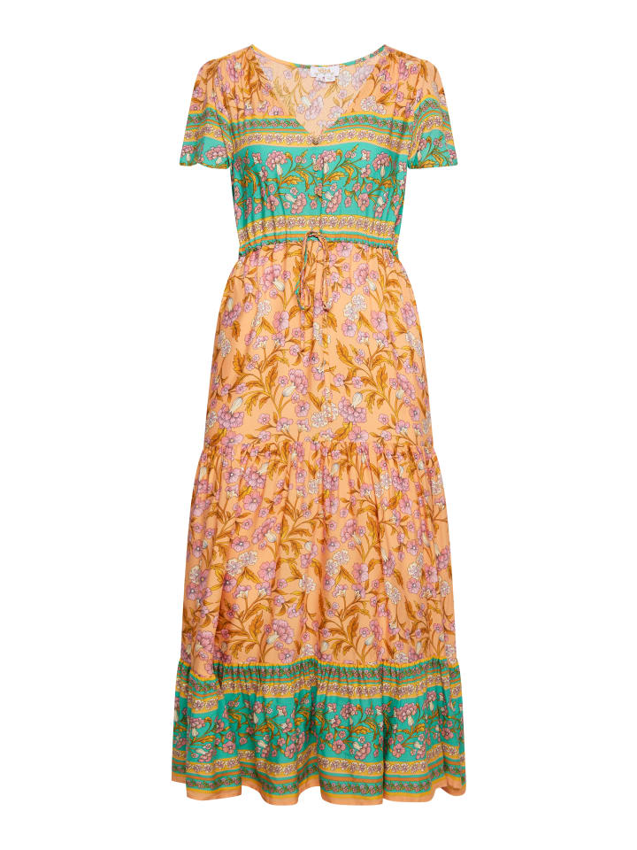 Damen Sommerkleid in Pfirsich Mehrfarbig