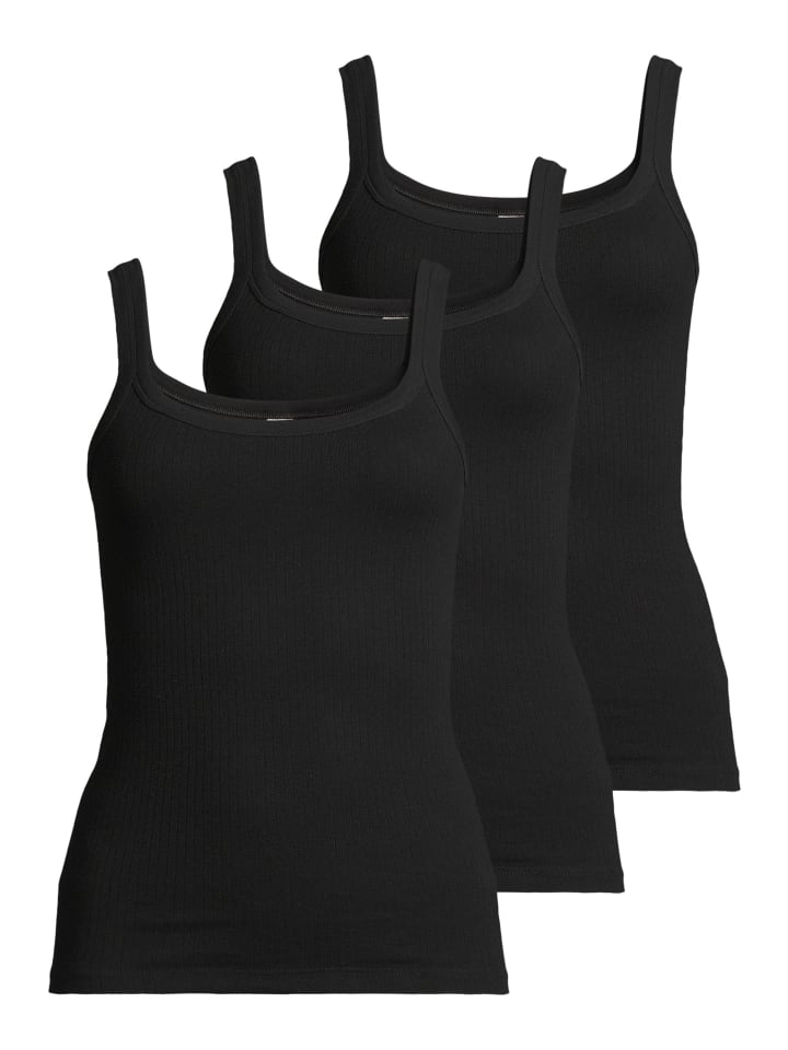 Unterhemd / Top Feinripp in Schwarz