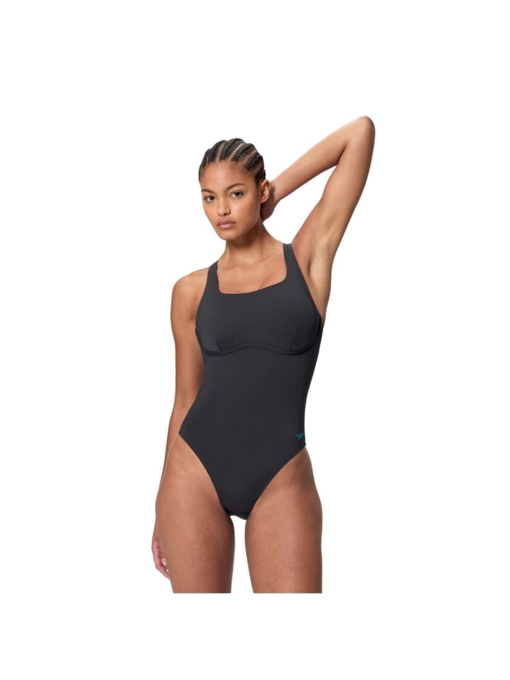 Solid Flex Band Badeanzug Damen in schwarz