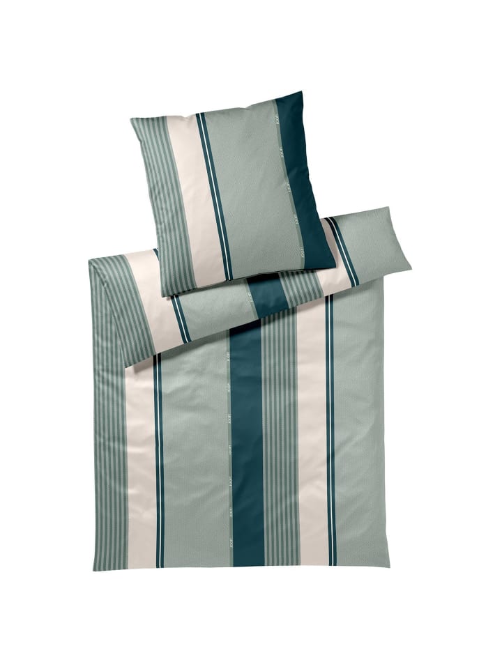 Bettwäsche Herringbone Stripes emerald in emerald