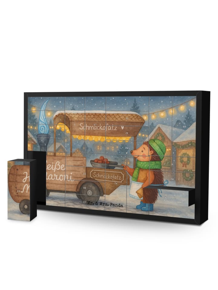 Adventskalender Igel Maronen Design ohne Spruch in Weiß
